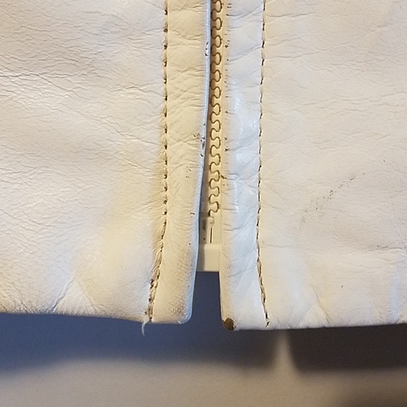 SOLD! Ivory Leather Jacket - Picture 7 of 8